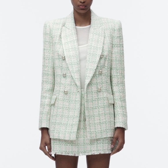 SOLD 💟 ZARA Double-breasted Textured Weave Size Large - Picture 3 of 16